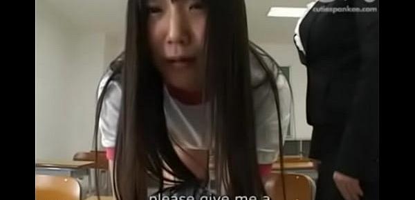  Cute japanese teen spanked by her teacher